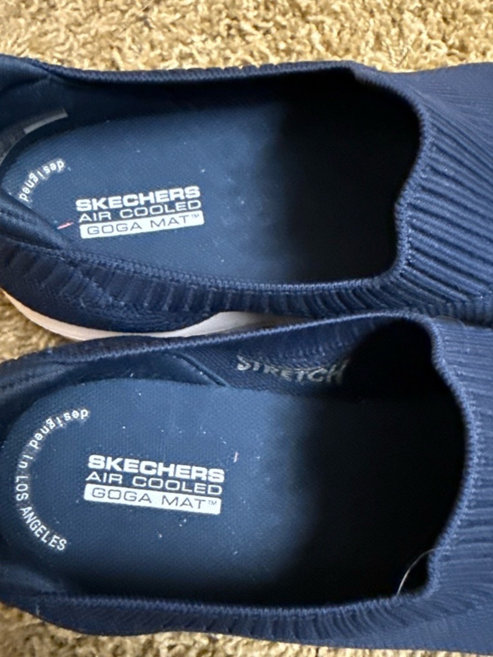 Skechers Go Walk Knit Slip-On Sneakers in Navy and White - Picture 4 of 5